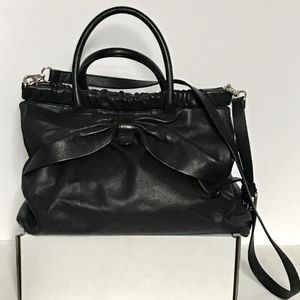 Red Valentino Black Leather Bag Bow